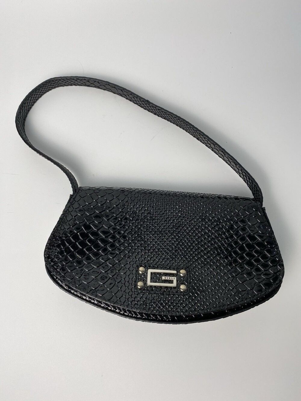 Guess Textured Black Handbag Y2K Clutch